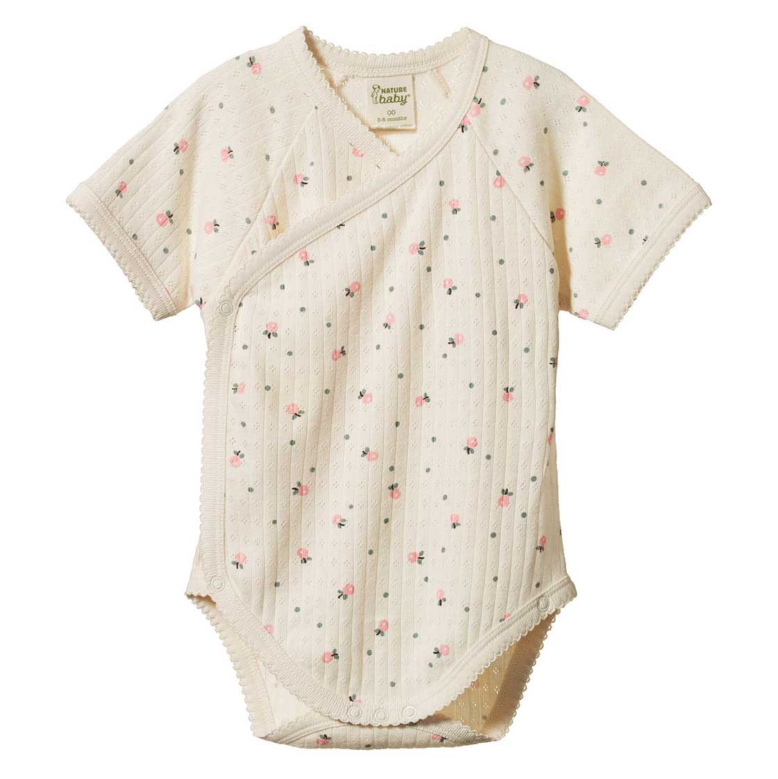 Nature Baby Short Sleeve Kimono Bodysuit Pointelle